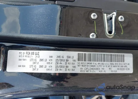 2019 Jeep Cherokee Limited Fwd from USA, damaged, VIN 1C4PJLDX4KD439914